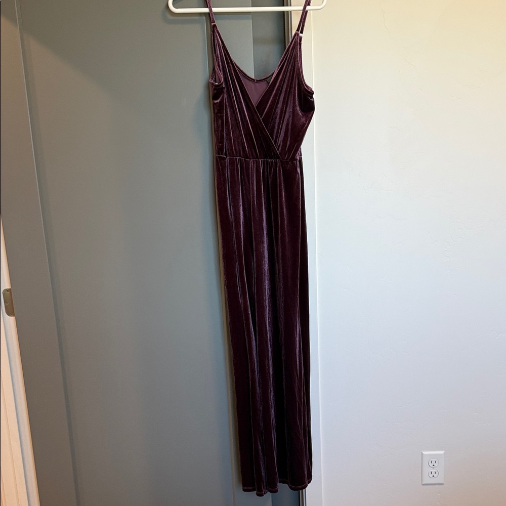 Elegant Purple Velvet Jumpsuit